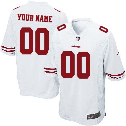 Youth Elite Nike Jersey White Road - Customized NFL San Francisco 49ers